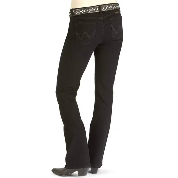 Wrangler 9/10 Women's Jeans Q- Baby Ultimate Riding Black Wrq20bl Bootcut - Picture 2 of 12